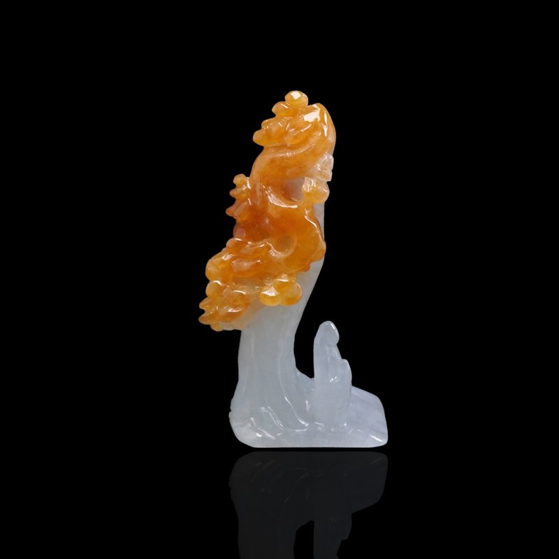 [Enlightenment] Floating Yellow Jade Formless Buddha Landscape Ornaments | Natural Burmese Jade A Grade Jade | Gifts - ของวางตกแต่ง - หยก หลากหลายสี