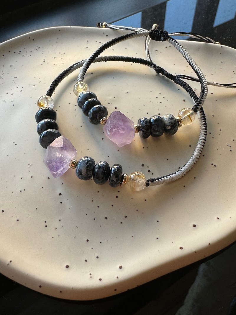 This is Neroli-Original amethyst, Stone and titanium crystal must-buy couple chain to make money - Bracelets - Crystal Purple