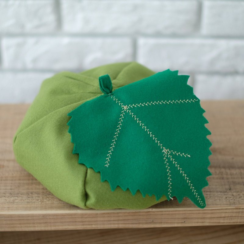 [Vegetable hat] Perilla hat for adults - หมวก - ขนแกะ สีเขียว
