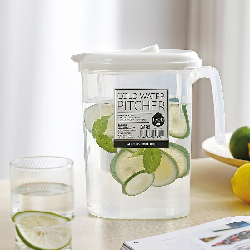 日本霜山 單手按壓式PP耐熱冷水壺-1.7L - 茶壺/茶杯/茶具 - 塑膠 多色