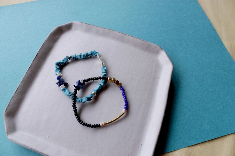Turquoise MIX hands ring - Bracelets - Stone Blue