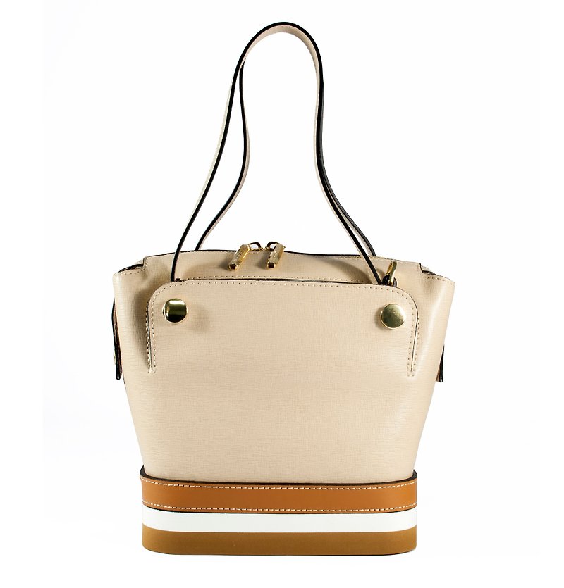 Women Crossgrain Leather Handbag - Messenger Bags & Sling Bags - Genuine Leather Yellow