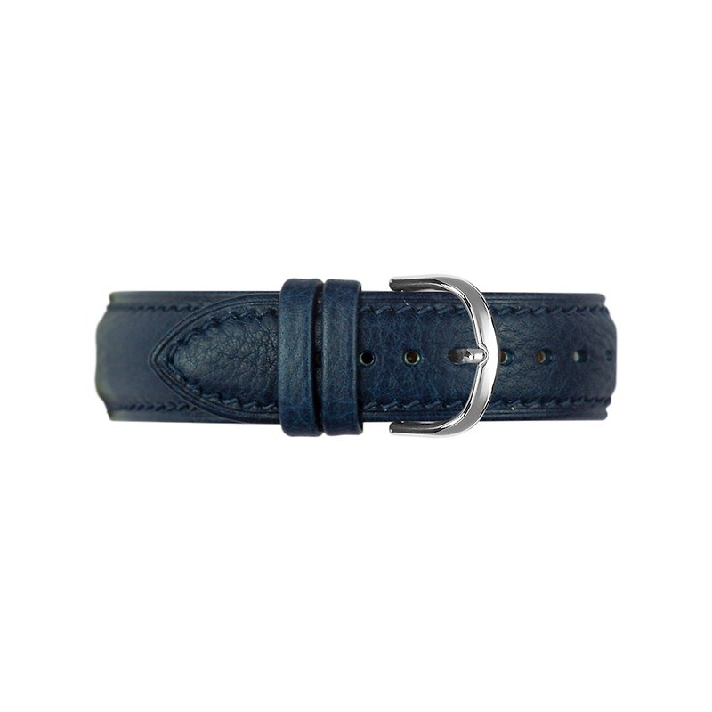 深藍色 20mm | Minerva Box托斯卡納植鞣皮革手工錶帶 - 錶帶 - 真皮 藍色