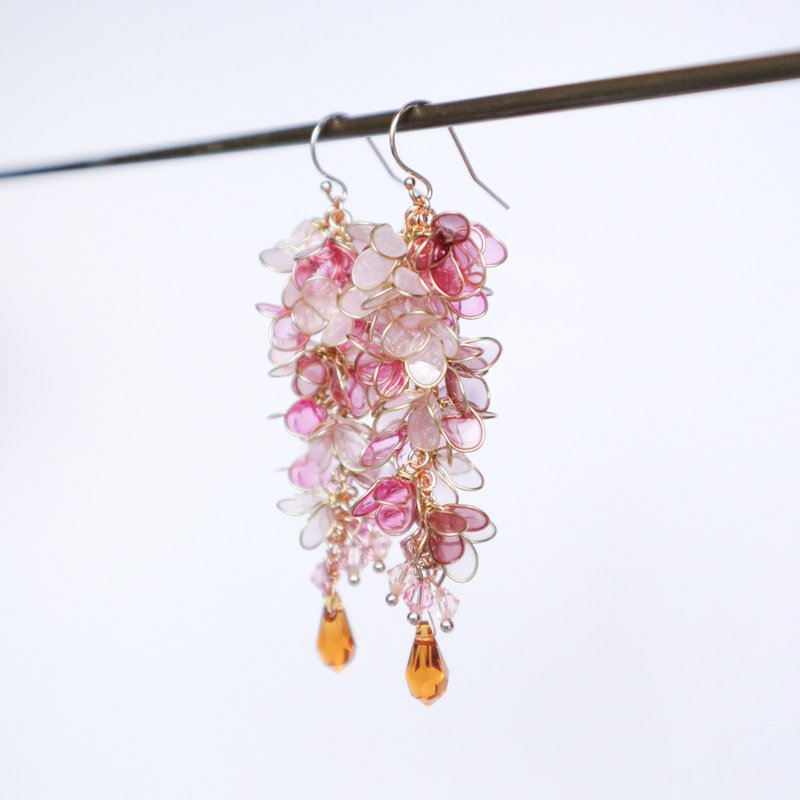 Topaz Resin Woman Original Earrings - ต่างหู - วัสดุอื่นๆ สีส้ม