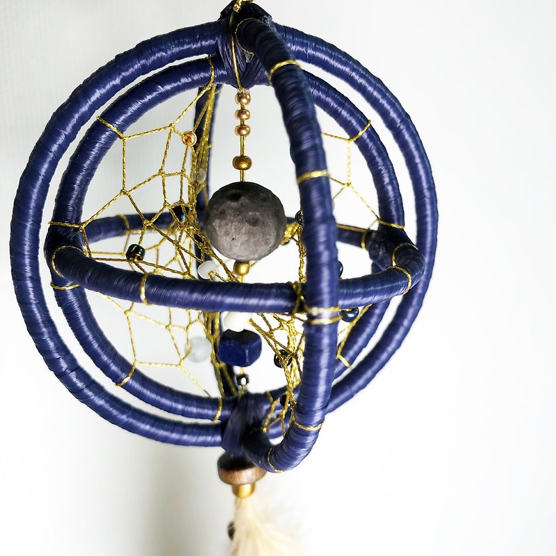 立體捕夢網(三環) - 黑曜星系 - 擺飾/家飾品 - 其他材質 藍色