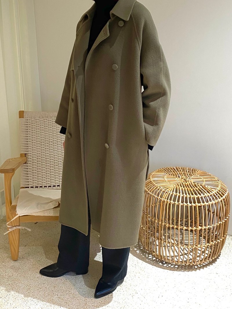 Mischa Coat 手縫雙排扣拉克蘭羊毛大衣 - 女大衣/外套 - 羊毛 