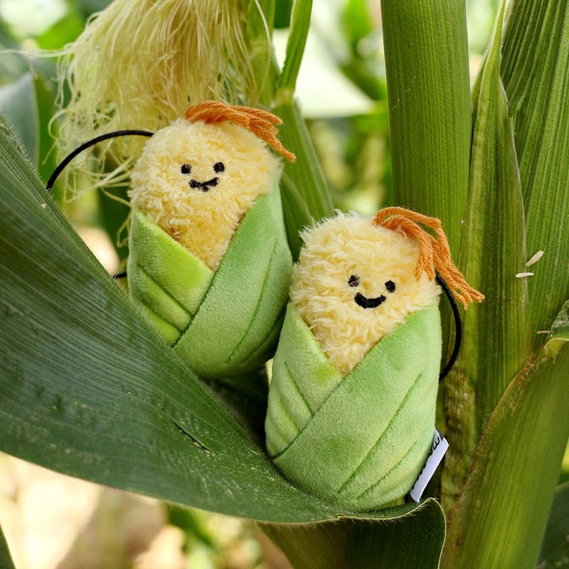 Scribbled corn rain over the mountain original corn plush pendant cute bag pendant funny keychain doll doll - Keychains - Other Materials 