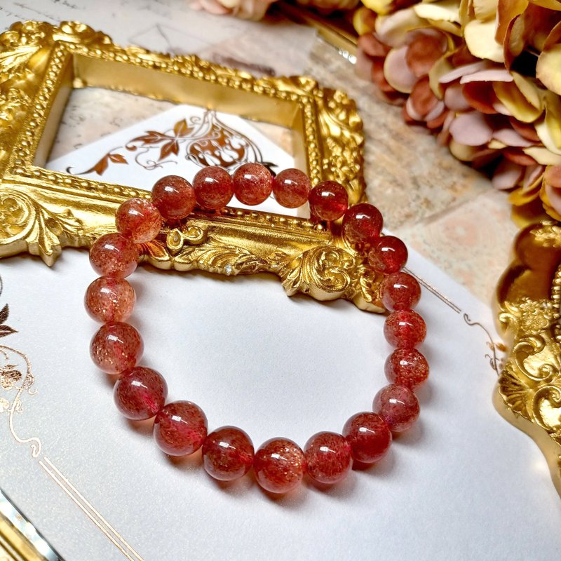 [Customized Model 06] Top Flash Sand Strawberry Crystal | Crystal DIY Design Bracelet - สร้อยข้อมือ - เครื่องเพชรพลอย 