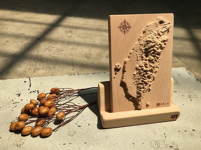 原木木作 台灣造型紙鎮 - 裝飾/擺設  - 木頭 咖啡色
