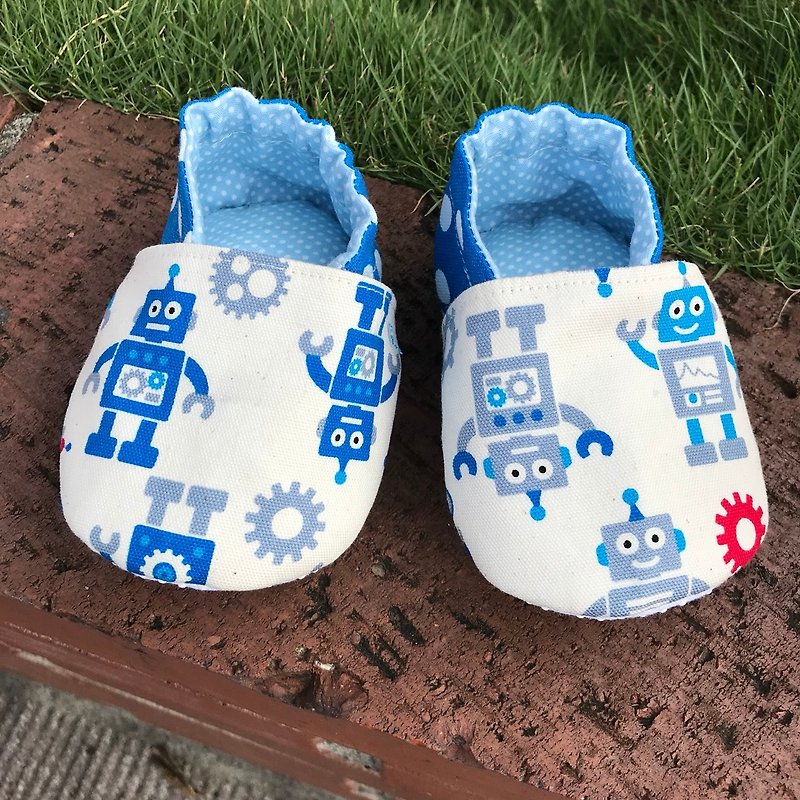 Robot toddler shoes - Baby Shoes - Cotton & Hemp Blue