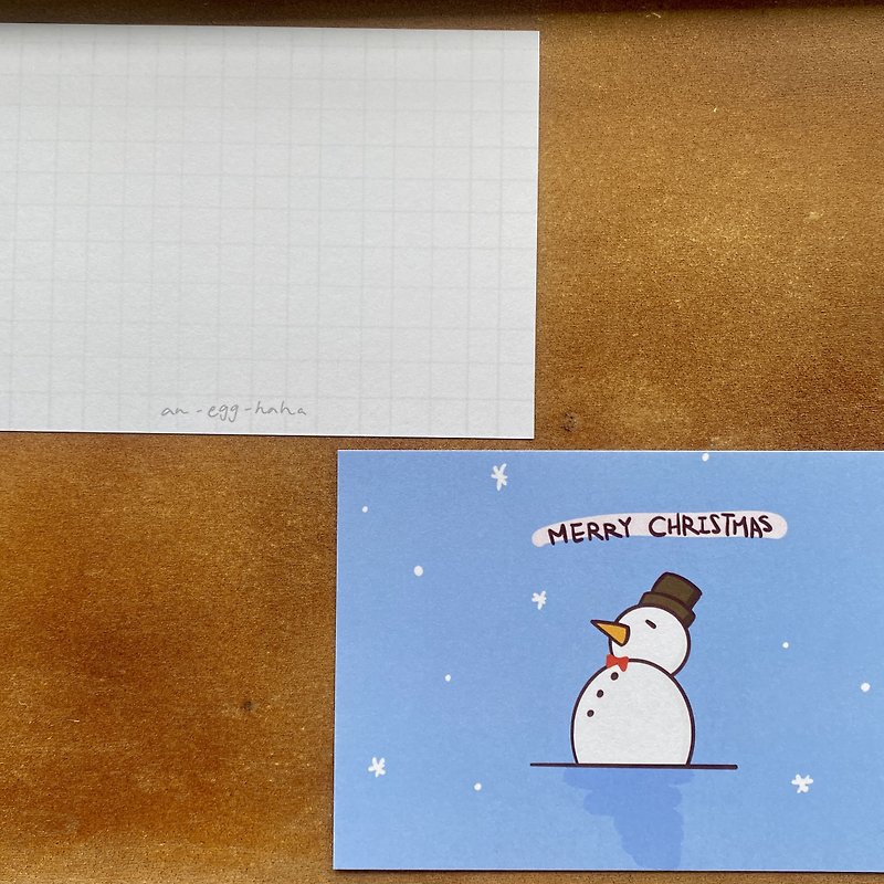 クリスマスポストカード | クリスマススノーマン - カード・はがき - 紙 ホワイト