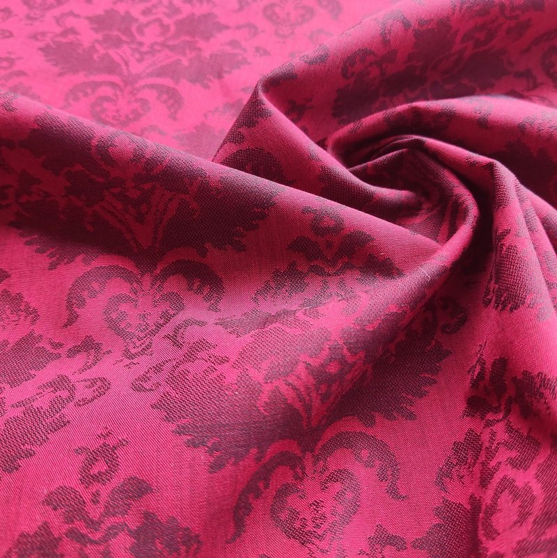 Black China vintage jacquard mercerized cotton fabric - Knitting, Embroidery, Felted Wool & Sewing - Cotton & Hemp Red