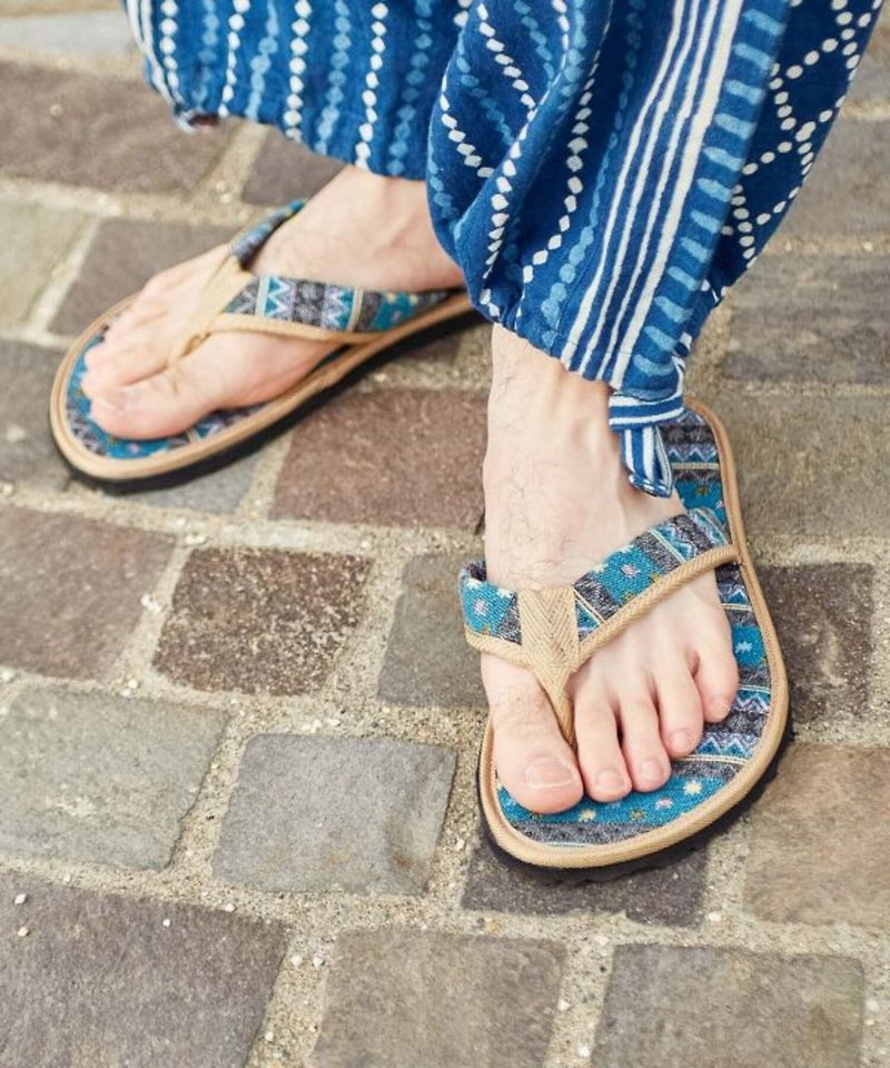 Almost sold out [Popular pre-order] Unisex folk totem herringbone casual slippers (5 colors) TXXP4605 - Sandals - Other Materials 