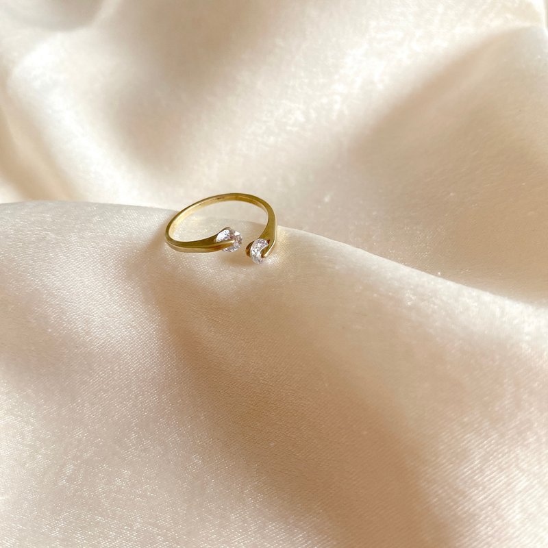 星晨-黃銅開口戒指-戒圍可調 - 戒指 - 銅/黃銅 金色