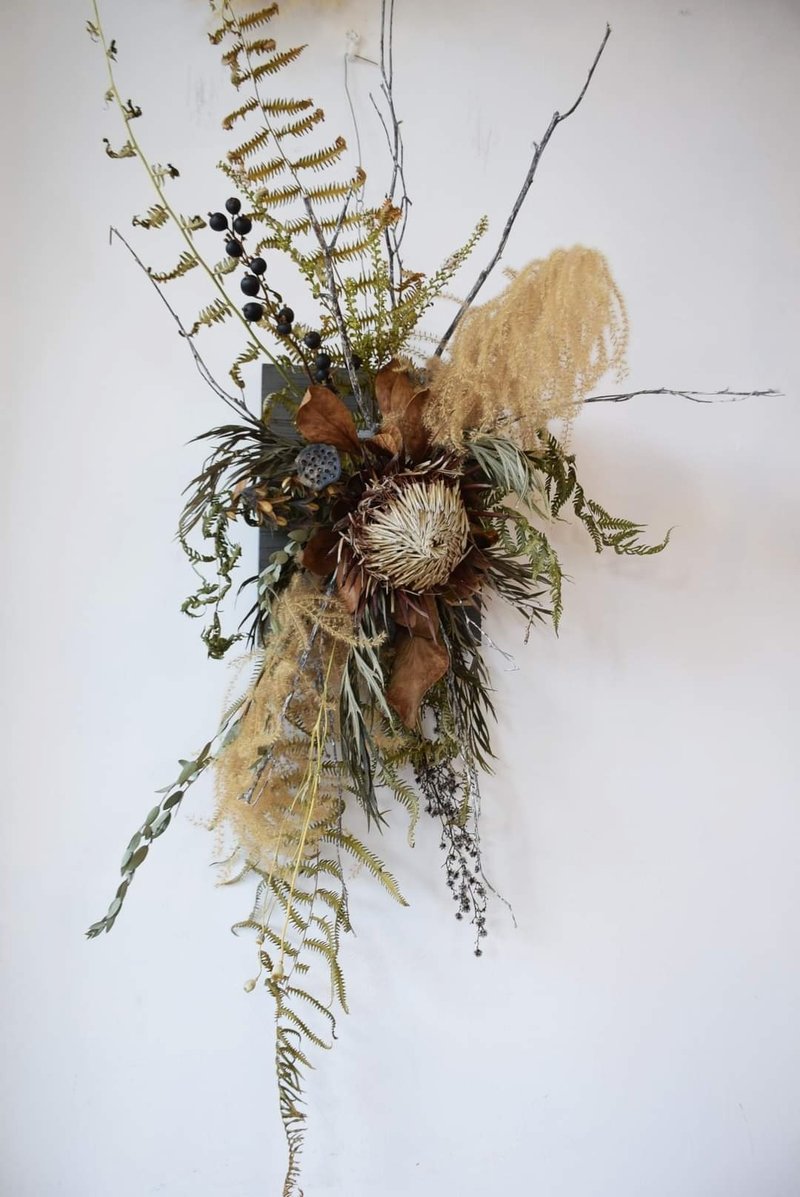 乾燥帝王花自然感壁飾 - 乾燥花/永生花 - 植物．花 