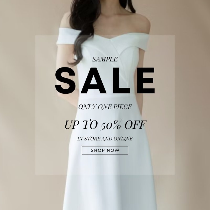 SAMPLE SALES 5折優惠 ! (一字領修身長禮服) - 禮服/小禮服 - 聚酯纖維 
