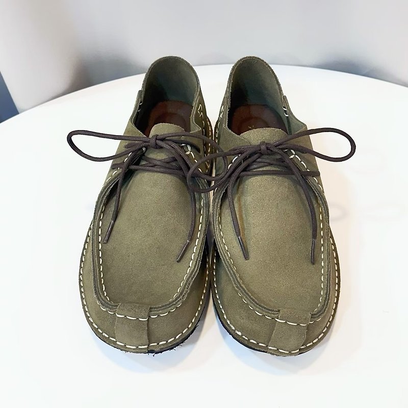 休閒袋鼠鞋－橄欖綠(限量款) - 男款休閒鞋 - 真皮 