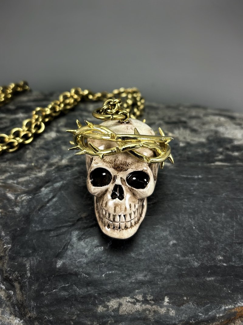 Crown of Golden Thorns Necklace in Realistic Look. Hand Painted Enamel. - Necklaces - Other Metals 