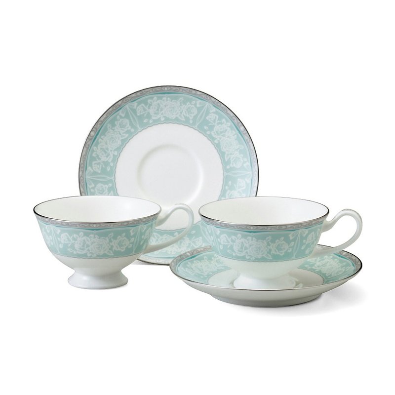 Grace Air Century Promise Bone China Cup and Plate 2 into the group - Mugs - Porcelain Blue