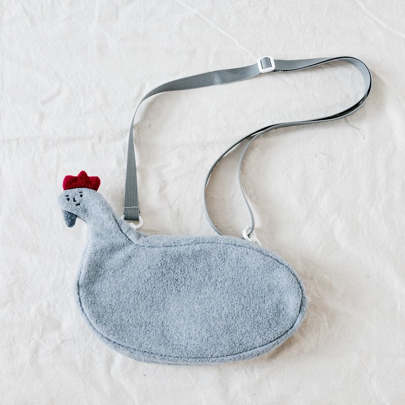 Chicken backpack / can purchase additional egg coin purse / detachable strap dual-use / special made by deerskin farmers' association - Messenger Bags & Sling Bags - Polyester Gray