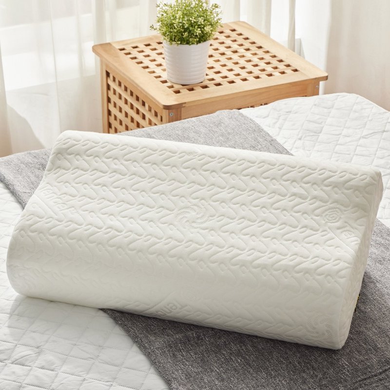 【Fulux】Ultrasoft soft curve memory pillow ergonomically fits the neck line - Pillows & Cushions - Sponge White