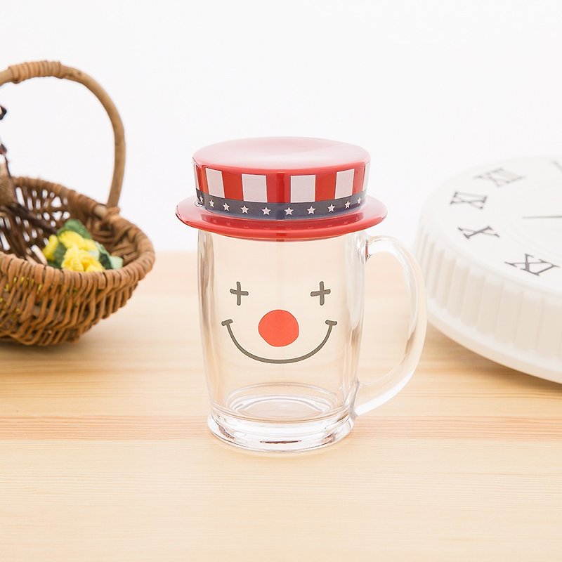 Japan sunart glass mug-clown - Mugs - Pottery Transparent