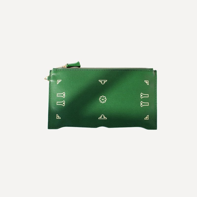 Vegan eco Korean traditional paper leather Jeonju clutch bag - 手拿包 - 人造皮革 紅色
