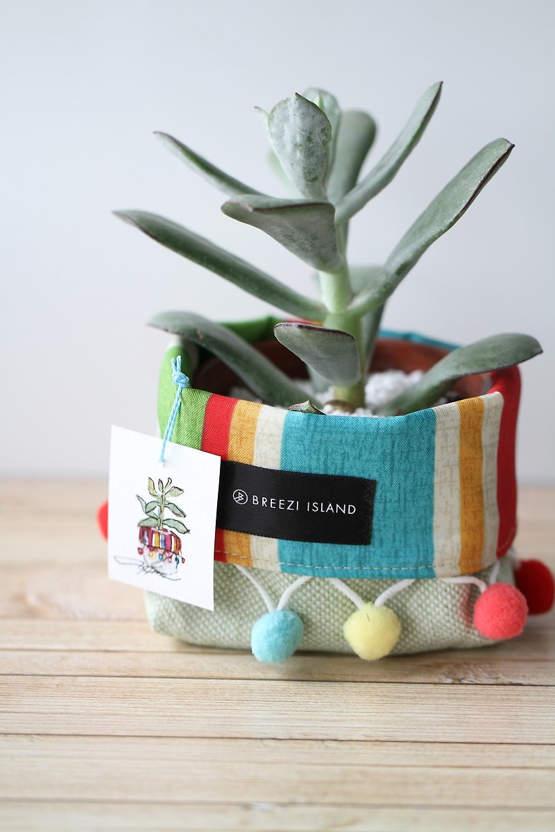 Succulent potted clothes - 3.5 inch style potted set - colored balls - Toiletry Bags & Pouches - Cotton & Hemp Multicolor