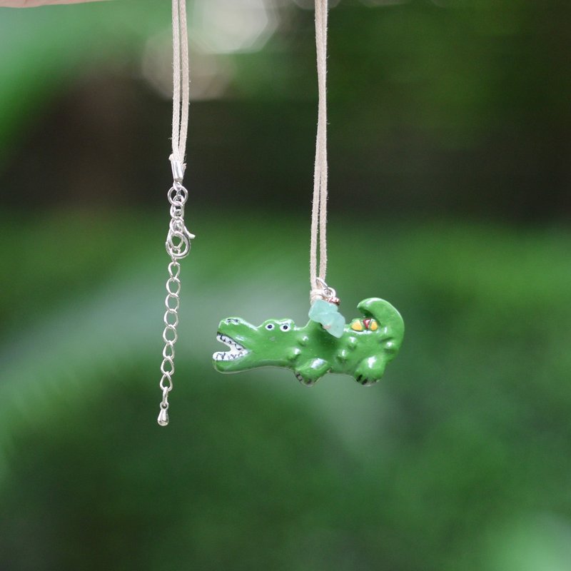 crocodile necklace by niyome craft - 項鍊 - 黏土 綠色