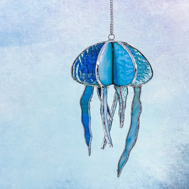 【Jellyfish Charm】Ornament • Inlaid glass - Charms - Glass Multicolor