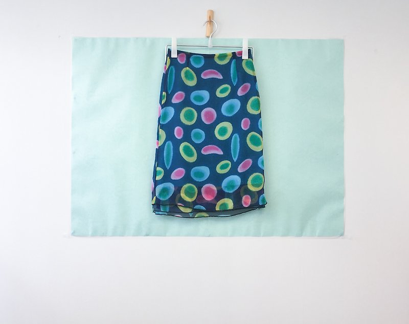…{Acorn Girl::Vintage skirt} Jelly Fish ocean misty skirt - กระโปรง - วัสดุอื่นๆ สีน้ำเงิน