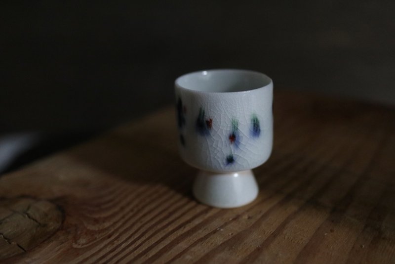 Wood-fired mini goblets/sake glasses - แก้วไวน์ - เครื่องลายคราม ขาว