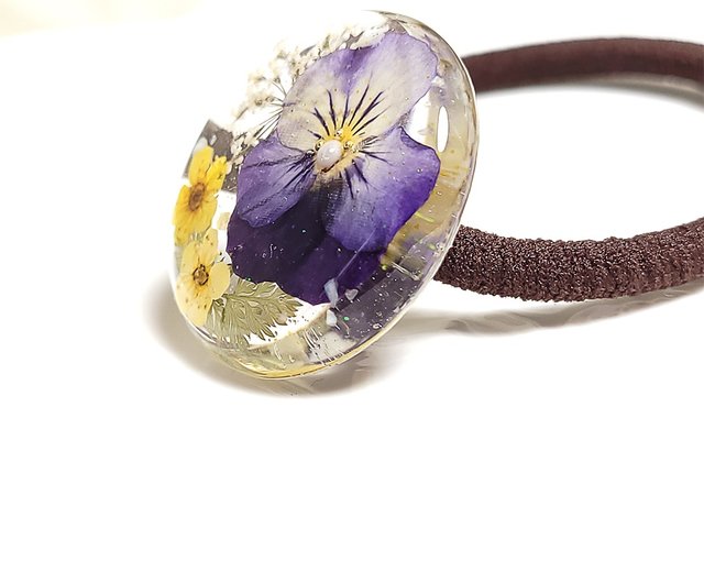 春夏 押し花 ヘアゴム ドライフラワー ヘアアクセサリー - ショップ