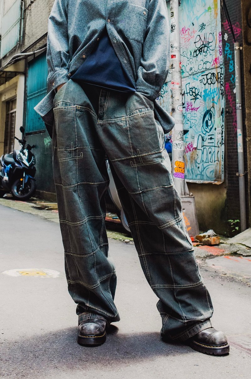 00s Blue Label Jean Company Baggy Jeans 2000s Denim Wide Pants - Shop ...