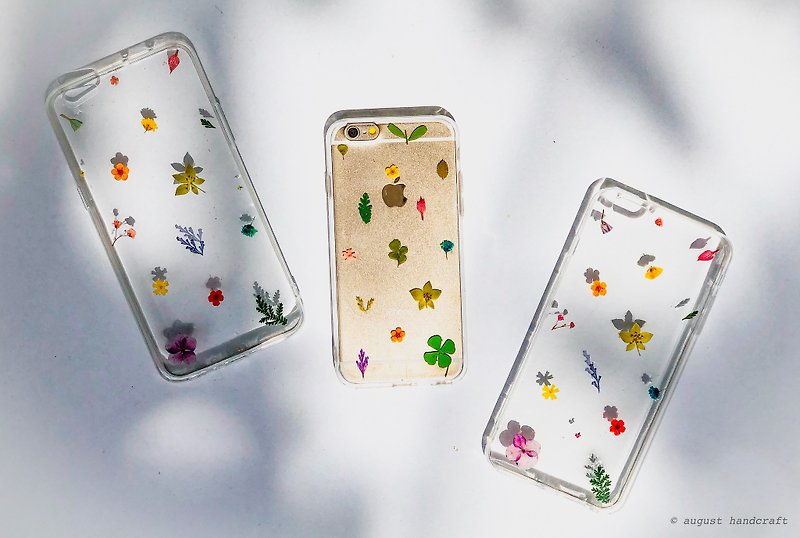 Mini 小花 乾花手機殼 Minimalist Pressed Flower Phone Cover - Phone Cases - Plants & Flowers Multicolor