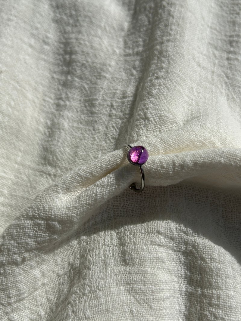 不鏽鋼 紫金之巔  圓型開口戒 - 戒指 - 不鏽鋼 紫色