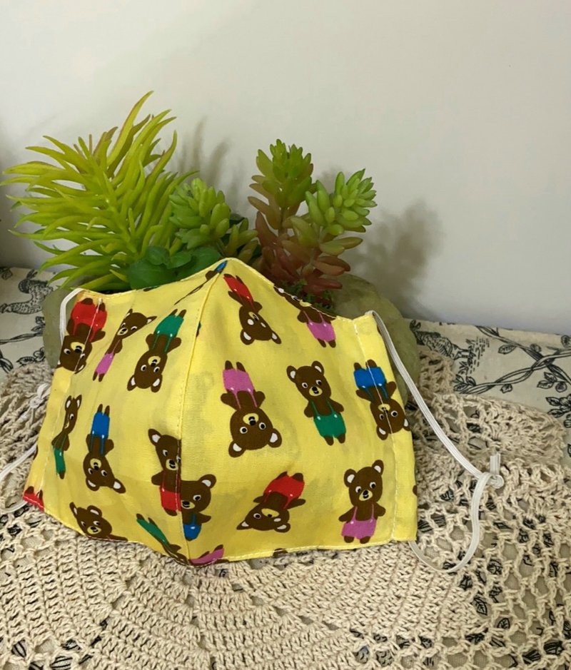 兒童口罩可愛小熊兩用3D立體/口罩套/更換/可洗/保護/環保/ 手作 - 口罩/口罩收納套 - 棉．麻 