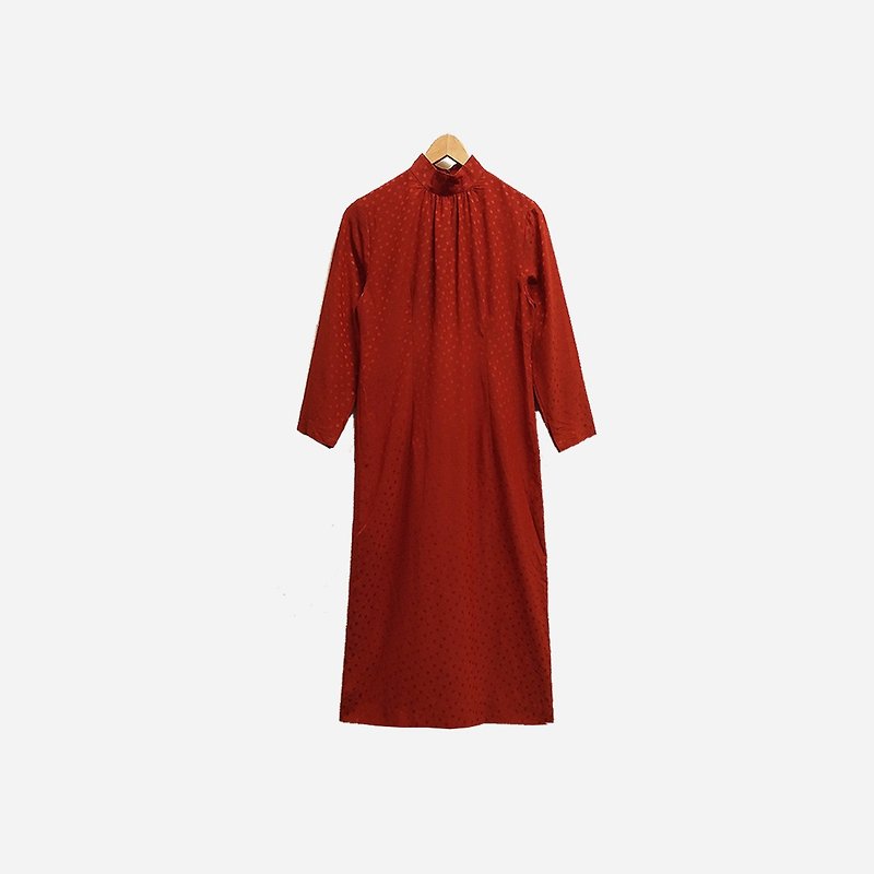 Dislocated ancient / high collar little dress no.405 - ชุดเดรส - วัสดุอื่นๆ สีแดง