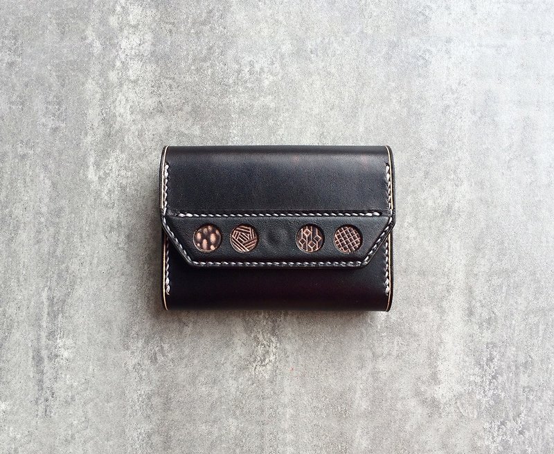 Handmade black business card case / card wallet / Personalized card holder - ที่เก็บนามบัตร - หนังแท้ สีดำ