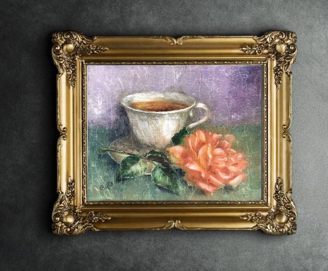 家の装飾アート静物画油絵原画花の絵 - ショップ ArtLolitaRos