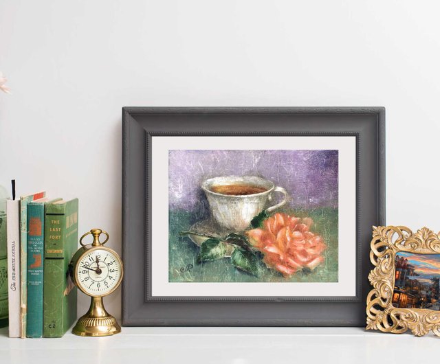 家の装飾アート静物画油絵原画花の絵 - ショップ ArtLolitaRos