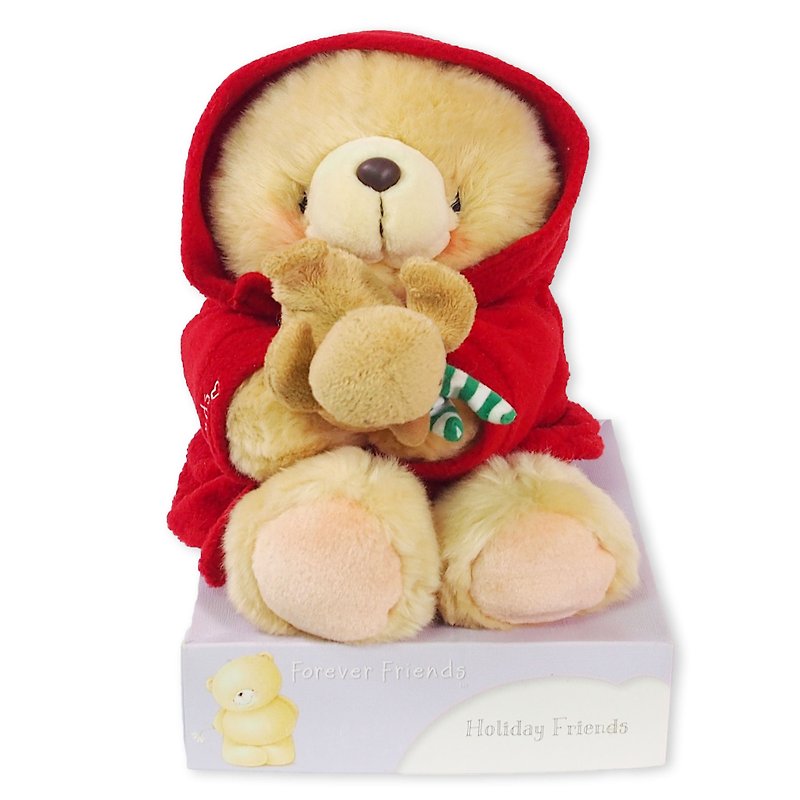 FF 8 inches / Christmas Cardinals bathrobes Bear - Stuffed Dolls & Figurines - Other Materials Red