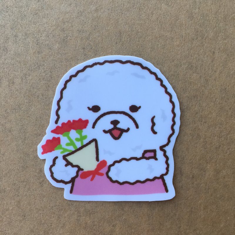 VIP daily bouquet small waterproof sticker SS0077 - Stickers - Waterproof Material White