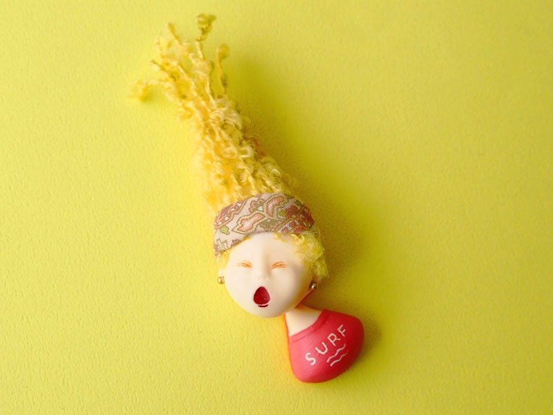 [Limited FESver Obon] Gustyman! [Beige / order production] - Brooches - Plastic Yellow
