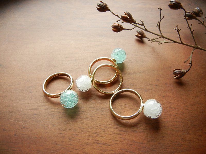 *coucoubird*crushed ice diamond ring / white. Teal - General Rings - Other Metals Multicolor