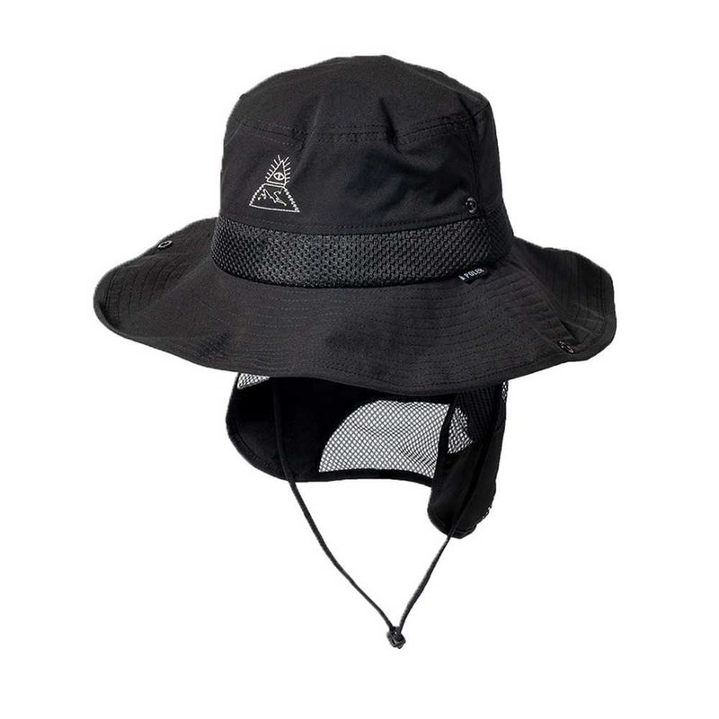 日本限定 POLER LONG BRIM HAT 可調式束繩漁夫帽 遮陽戰術帽 黑 - 帽子 - 其他材質 黑色