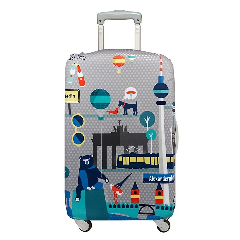 LOQI suitcase jacket / Berlin LSURBE [S size] - Luggage & Luggage Covers - Polyester Gray