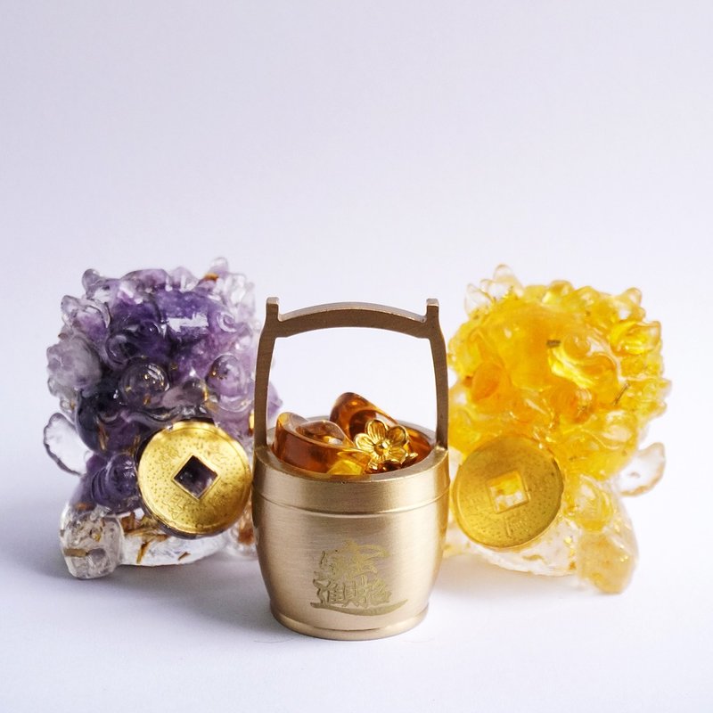 【Hourrae荷萊】開運聚財貔貅招財一桶金 - 擺飾/家飾品 - 水晶 多色