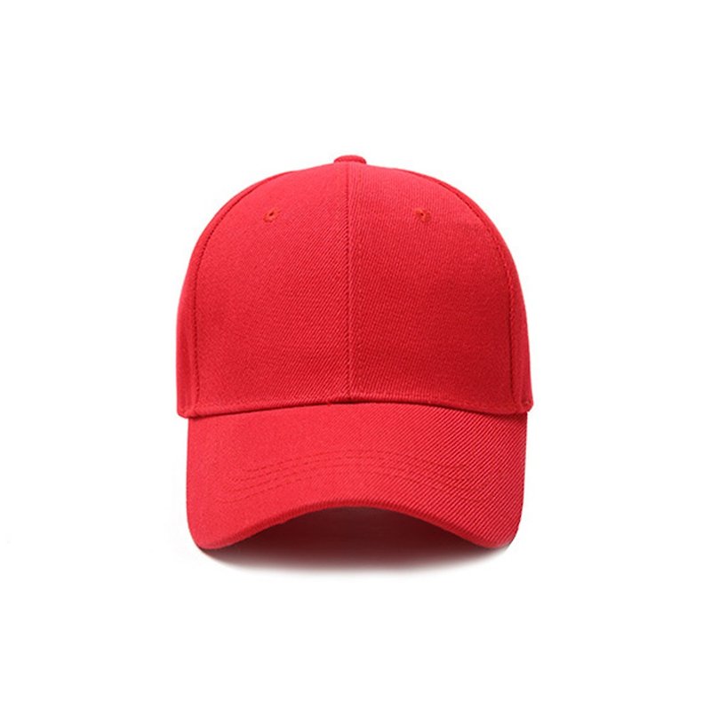 韓版素色鴨舌帽 6色 - 客製化MJ036 - 帽子 - 棉．麻 紅色