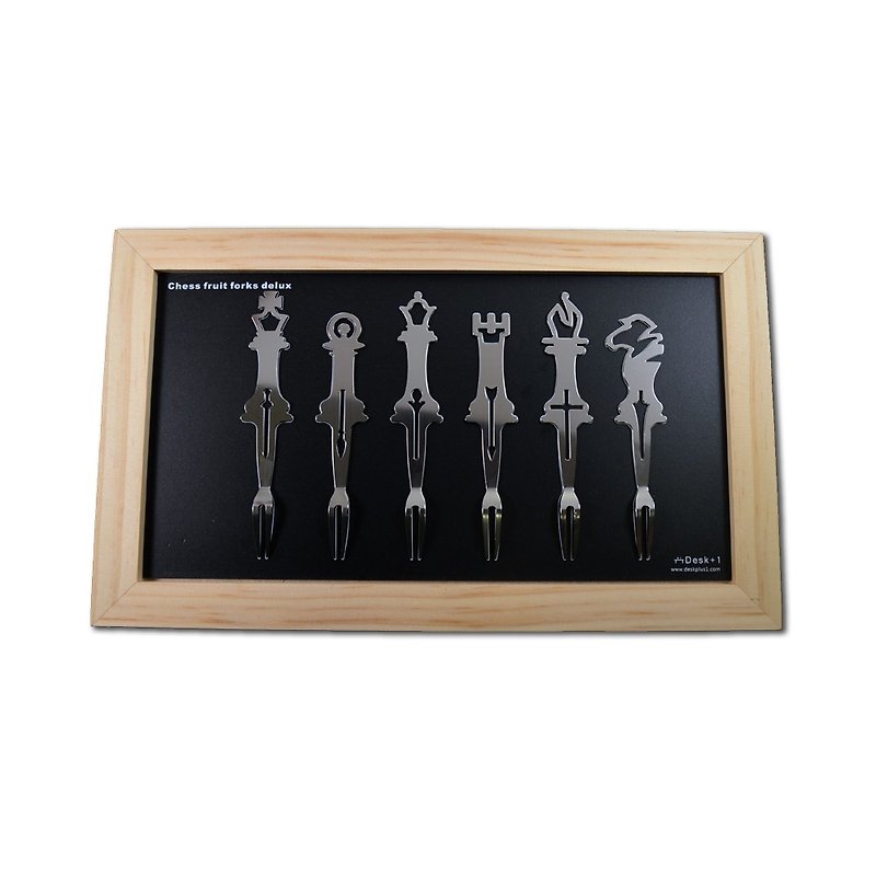 【Desk + 1】 Western chess fruit fork - hardcover version (six into the group) - Cutlery & Flatware - Other Metals Silver